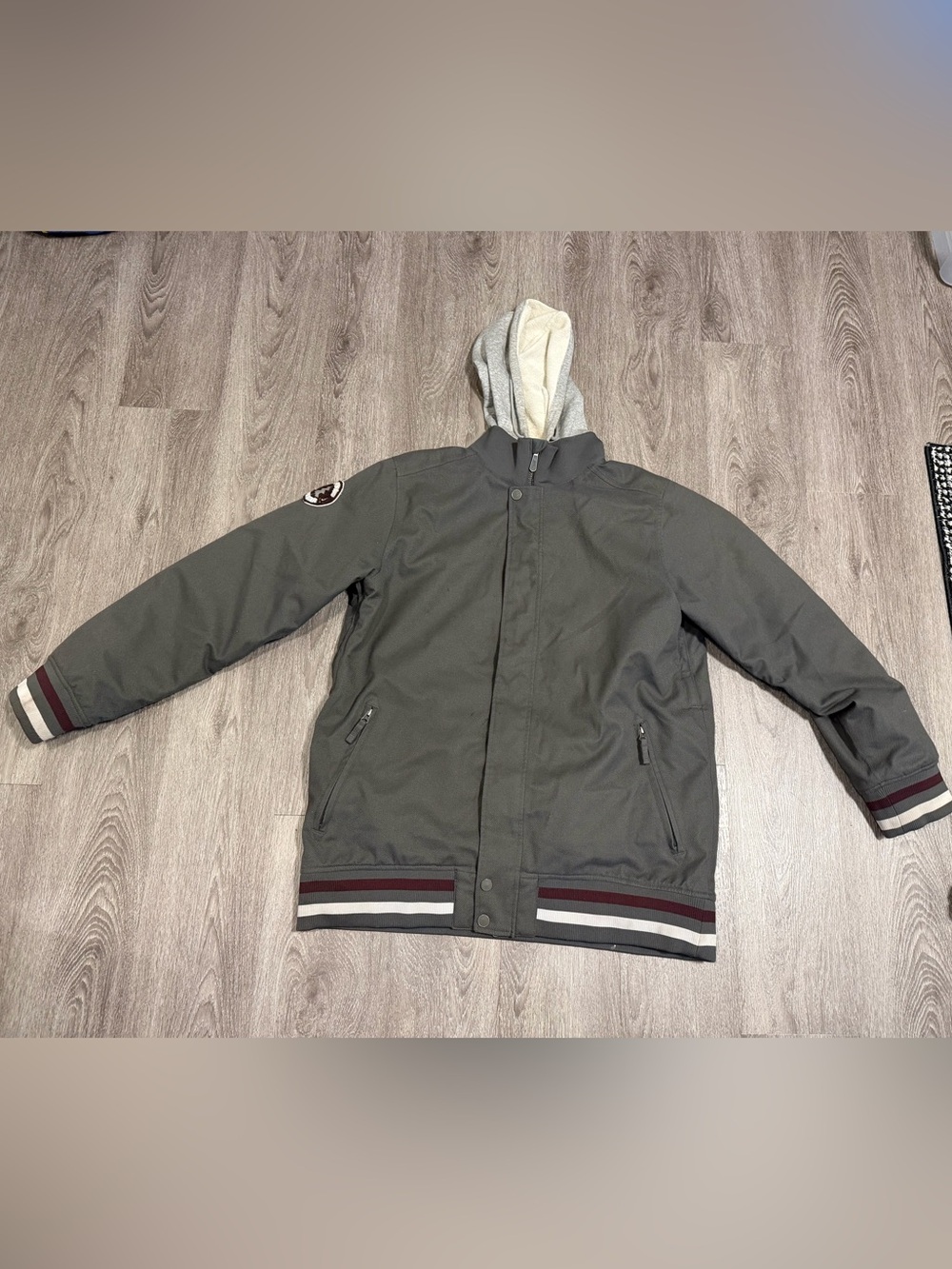 Nike SB Snowboarding Jacket Mens XL Gray Full Zip Hooded Vented Lined #9964